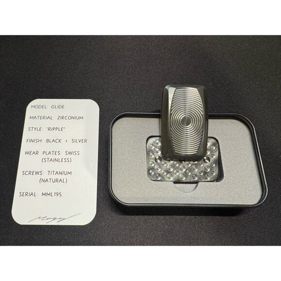 🔥Magnus MagLab MML195 Glide Ripple Zirc/SS in Blk/Silver 3 Click Slider NWT🔥